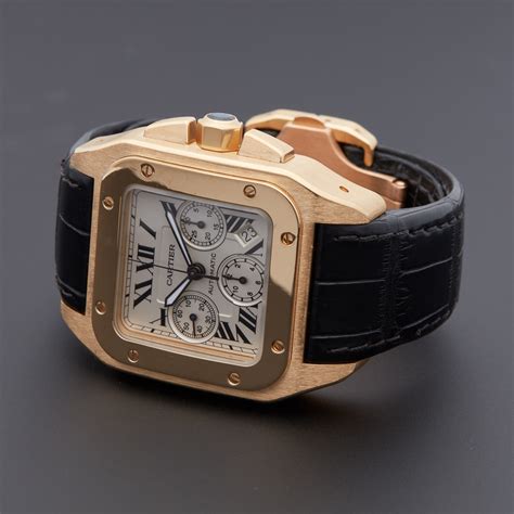 cartier santos 100 gold price|pre owned cartier santos 100.